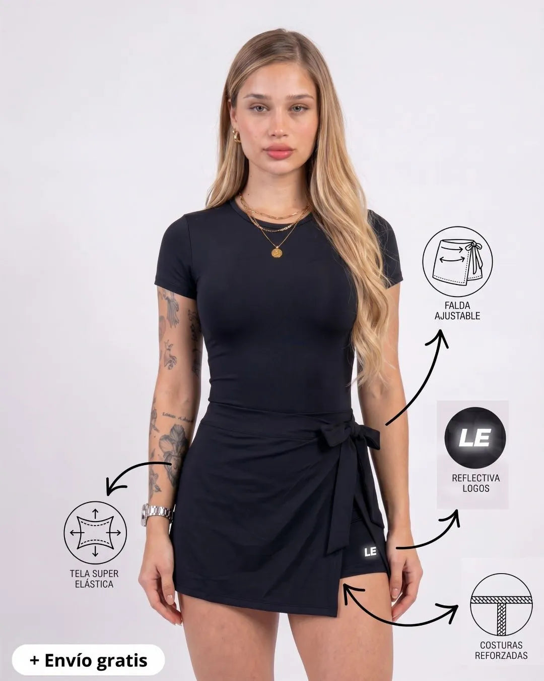 ENTERIZO VESTIDO ESSENTIALS CON MANGAS | LUSIAN REF.1169