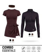 COMBO ESSENTIALS | ENTERIZO TIPO VESTIDO + CHAQUETA + BANDA PARA EL SUDOR | LUSIAN REF.1170