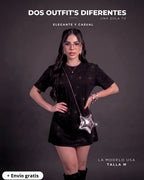 VESTIDO NEGRO DE PEDRERÍA LUSIAN | REF.1170
