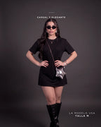 VESTIDO NEGRO DE PEDRERÍA LUSIAN | REF.1170