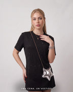 VESTIDO NEGRO DE PEDRERÍA LUSIAN | REF.1170